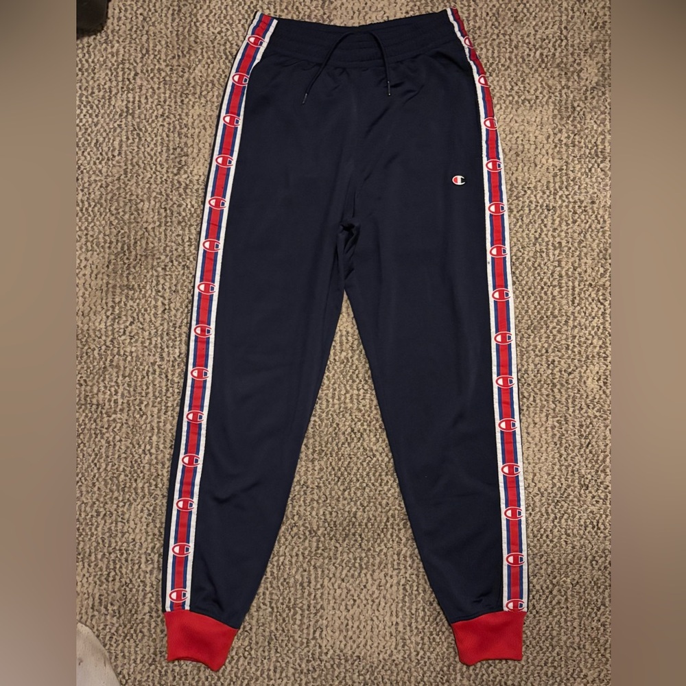 Champion Navy Joggers with Red and White Trim